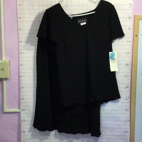 S.L. FASHIONS women’s skirt w/top sz 16 black NWT - Picture 3 of 7